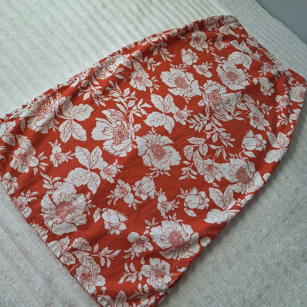 Old Navy Linen Blend Maxi Skirt  XS Floral High Rise Boho Festival Minimalist